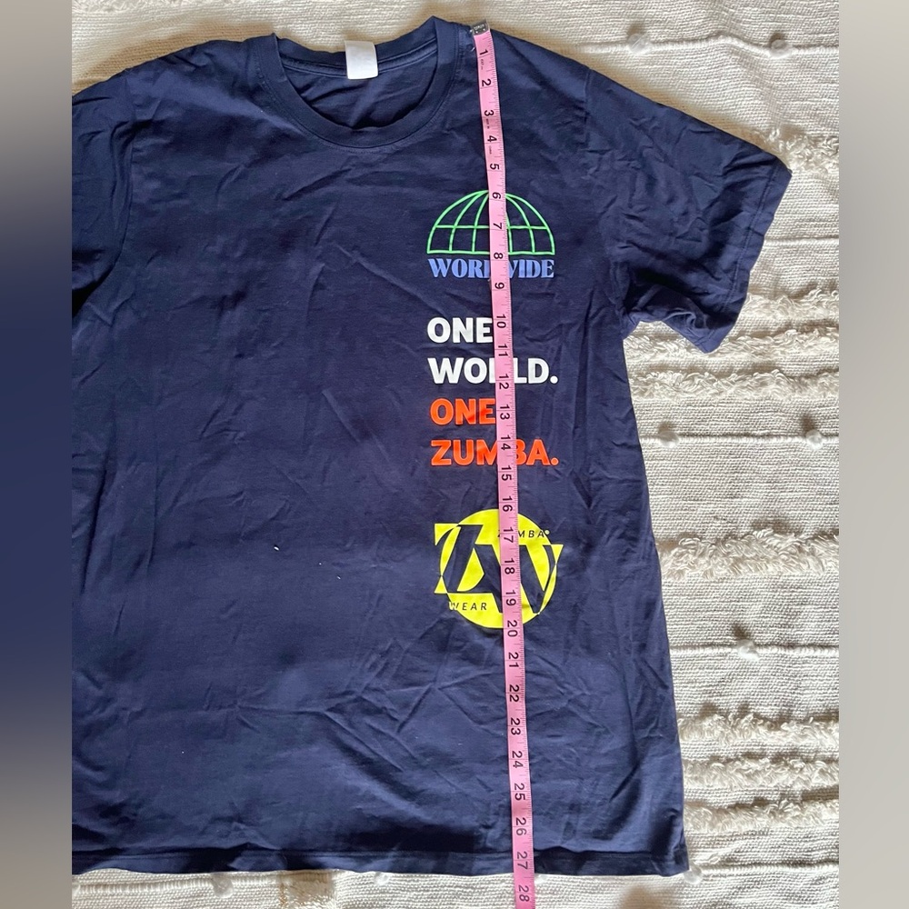 Zumba "Worldwide" Crew Neck unisex tee Indigo medium - Picture 5 of 7